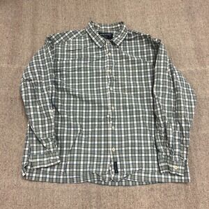 Vintage Abercrombie & Fitch Plaid Button‎ Up Shirt Mens XL Green 2000s Y2K